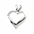 14K White Heart Pendant